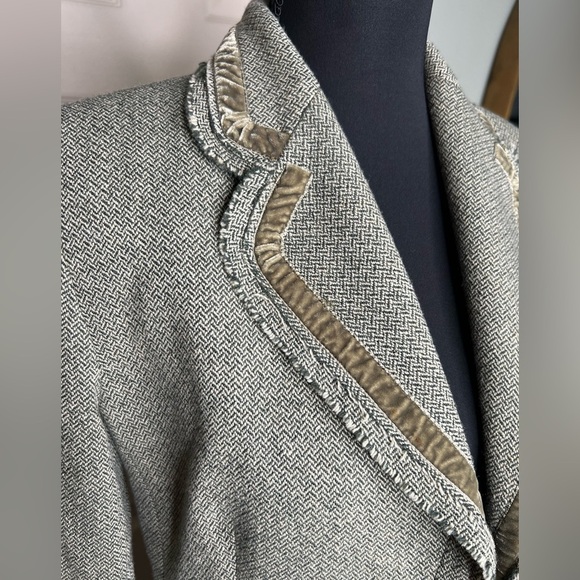Sage Green Vintage Banana Republic Tweed Women's Blazer - Picture 2 of 7